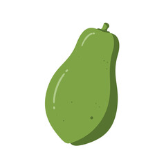 A vibrant green pear illustration showcasing its smooth surface and natural curves