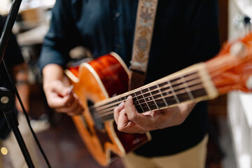 Fototapeta premium musician playing guitar