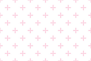 クロスお花ドットパターンピンク