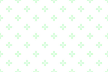 クロスお花ドットパターン緑