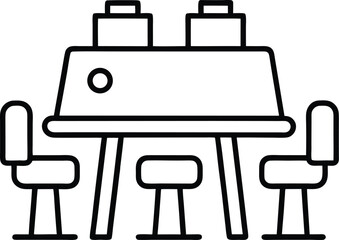 Obraz premium Meeting Table Outline: Office Icon