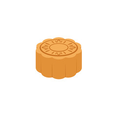 A beautifully crafted mooncake with intricate patterns, placed on a clean background, symbolizing tradition and celebration