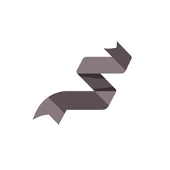 Abstract design featuring a flowing shape in neutral tones against a white background