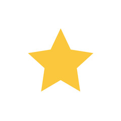 Obraz premium Bright yellow star on a white background, symbolizing achievement and excellence