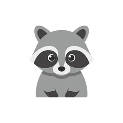 Cute cartoon raccoon character with big eyes, set against a plain background, ideal for children's media