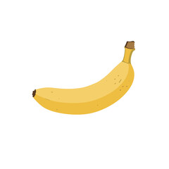 A vibrant yellow banana resting against a clean white background, perfect for food-related themes