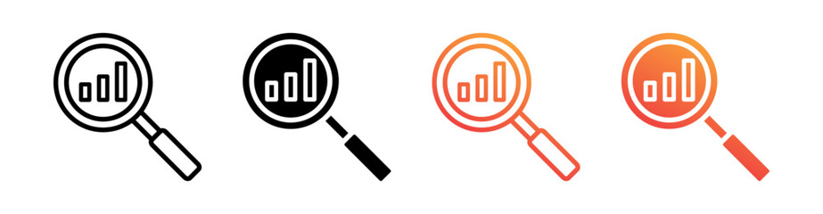 Analytics Multiple Style Icon Set Vector 