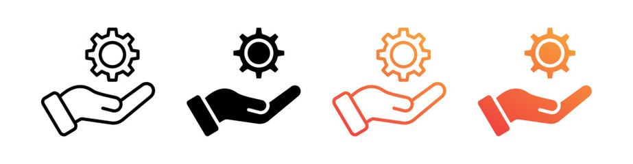 Project Management Multiple Style Icon Set Vector 