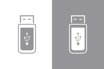 usb icon outline vector illustration