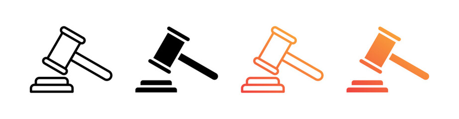 Law Multiple Style Icon Set Vector 