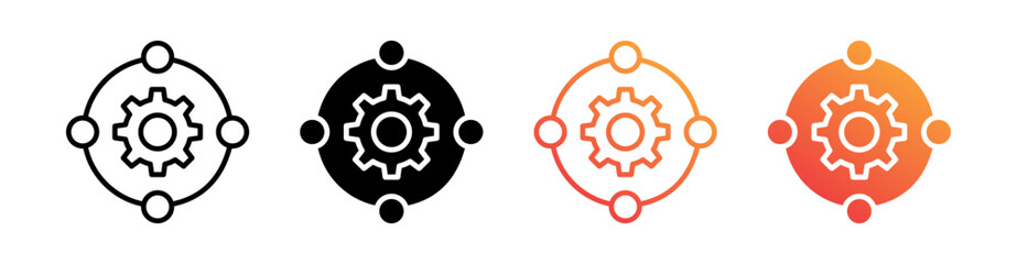 Framework Multiple Style Icon Set Vector 