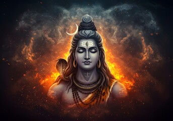 Lord Shiva: Digital Painting of Hindu Deity