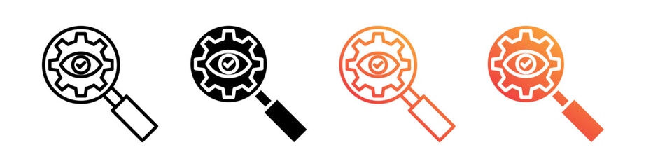 Oversight Multiple Style Icon Set Vector 