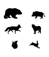 wild animals silhouettes
