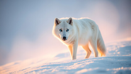 arctic wolf in the snow