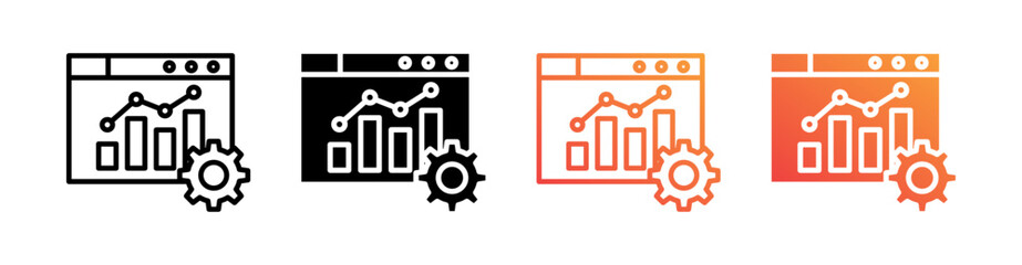 Data Multiple Style Icon Set Vector 