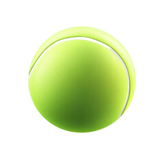 A bright green tennis ball isolated on white background perfect for sports themes