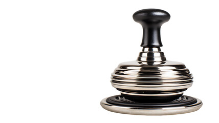 A professional stainless steel espresso tamper for coffee preparation on transparent background