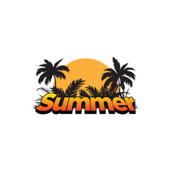 Summer time emblem or logo or label or t-shirt vector image