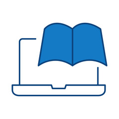 Laptop Blue Line Editable Stroke Icon. PC, Computer Functions, Settings, Technology, Security, Shopping, Wallet, Marketing, Promotion, Communication Collection Vector Illustration.