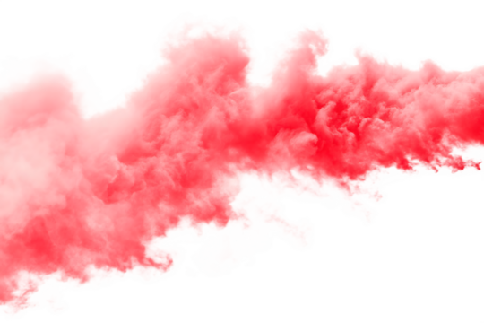  coral red smoke cloud isolated on white background PNG,ai generated