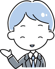 案内するスーツ姿の男性.eps