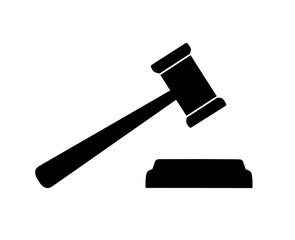 judge's hammer icon. justice hammer icon vector on white background