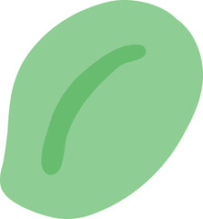 Minimal green leaf illustration with soft shading