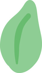 Minimal green leaf illustration with soft shading
