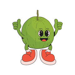 Guava fruit mascot character cartoon icon illustration