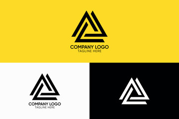 2 triangles combined forming iconic logo for prohibitaed areas, not allowed areas icon logo, alert icon