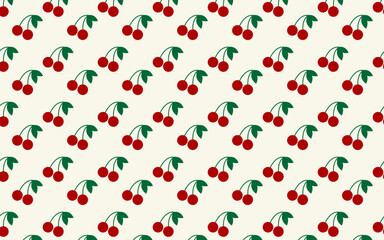 Sweet seamless cherry pattern! Perfect for textiles, digital papers, and delightful packaging designs.