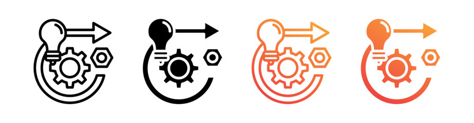 Operation Multiple Style Icon Set Vector 