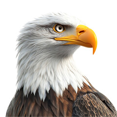 Obraz premium Closeup of Bald Eagle Head on Transparent Background.