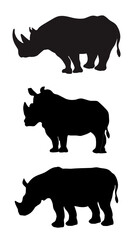 vector silhouette of a rhinoceros