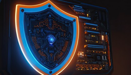 Smart microchip background on a motherboard closeup technology
3