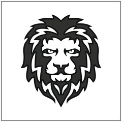 Lion Head Face Logo Silhouette Black Icon