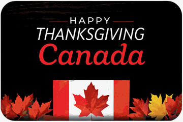 Festive Canadian Thanksgiving Wallpaper Design with Flag and Dog Illustration for Seasonal Celebrations and Greetings