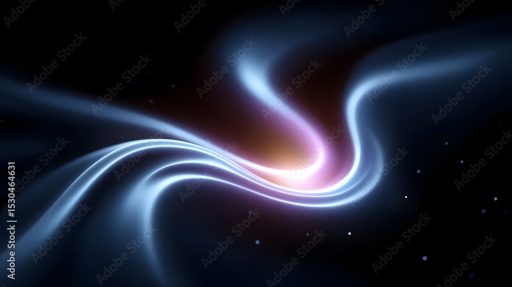 Aufkleber vibrant, luminescent light patterns swirl and flow in a dynamic, abstract cosmic composition