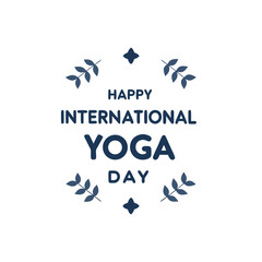 Happy international yoga day greeting card