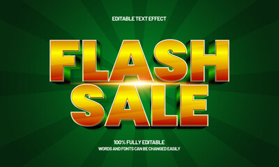 flash sale editable text effect with a sale and discount text style