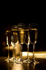 Elegant Wine Glasses on Festive Dinner Table