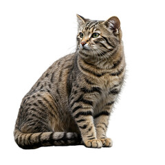 Fototapeta premium Stunning Tabby Cat: A Majestic Pose