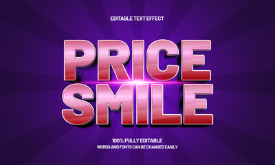 price smile editable text effect with a sale and discount text style