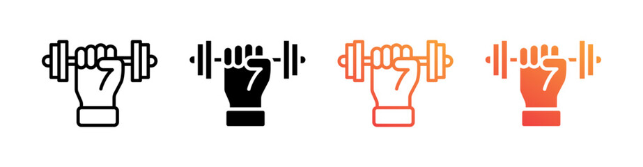 Training Multiple Style Icon Set Vector 