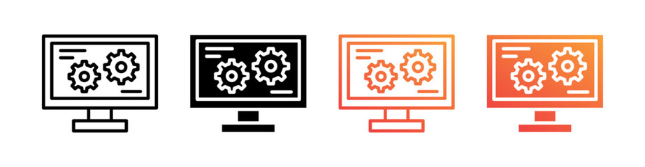 Management Multiple Style Icon Set Vector 