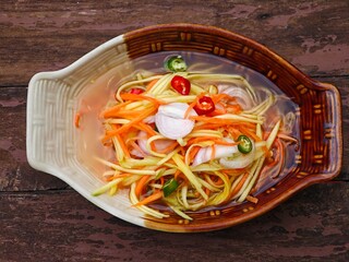 Spicy Salad, Side Dish of Crisp Catfish Flake.