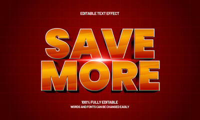 save more editable text effect with a sale and discount text style