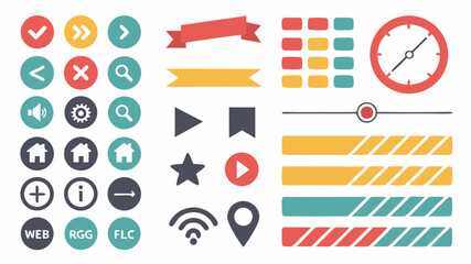 Colorful flat design business and communication vector icon set for web banners and website elements