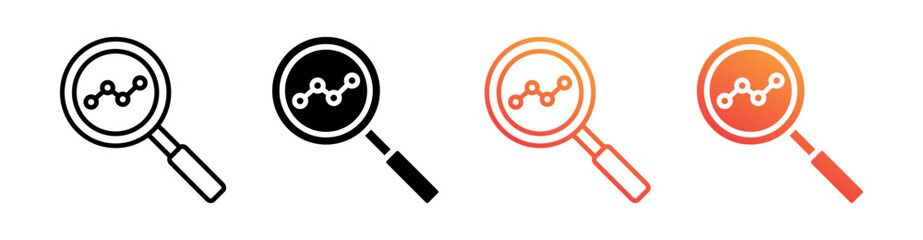 Search Analysis Multiple Style Icon Set Vector 